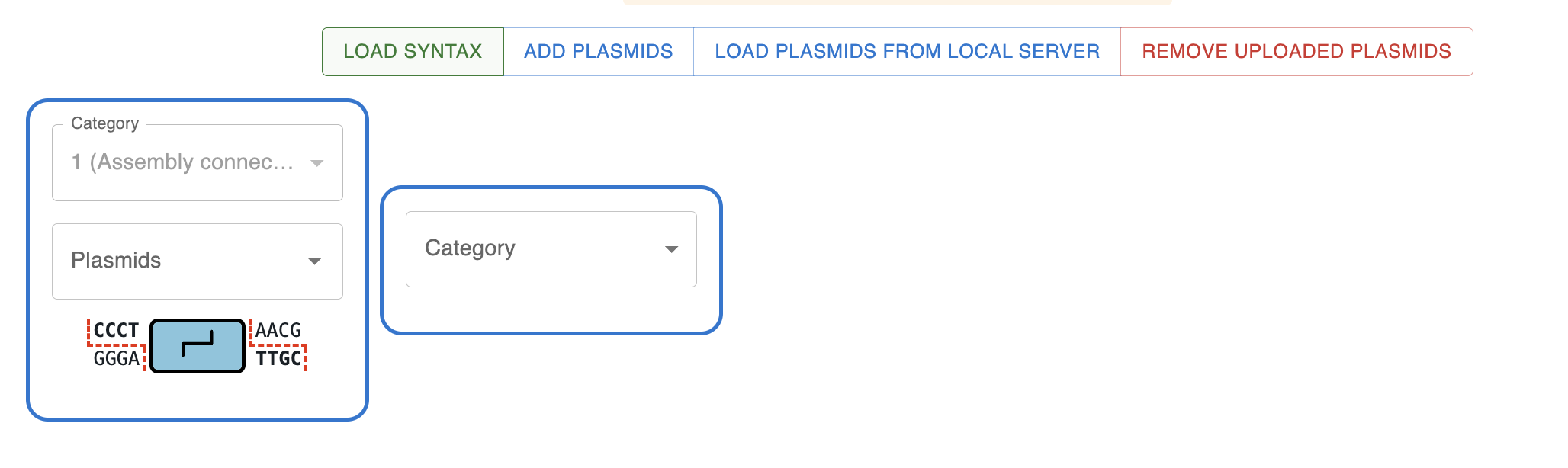 Screenshot showing the OpenCloning Assembler